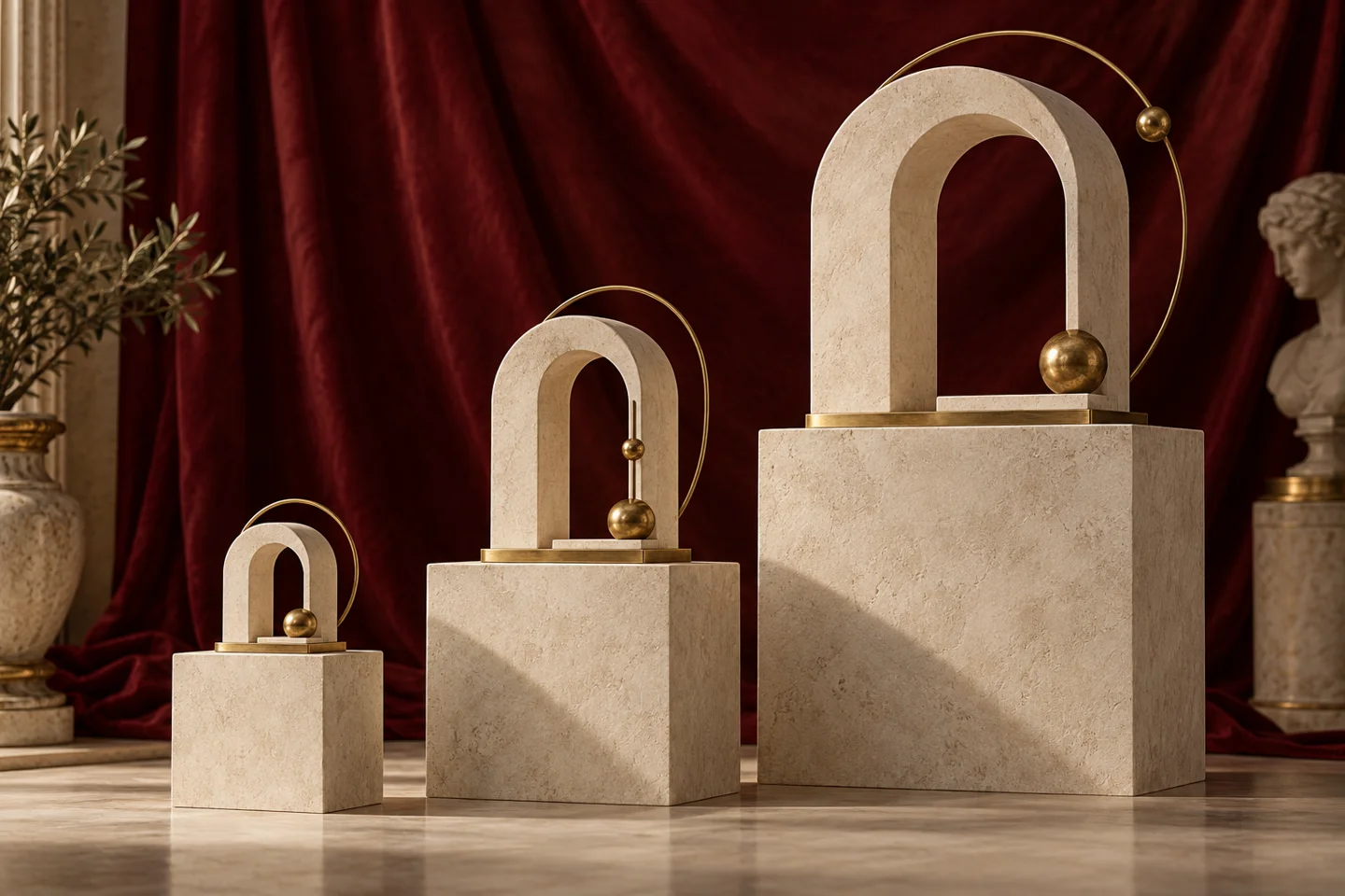 Three architectural displays illustrating different project scopes